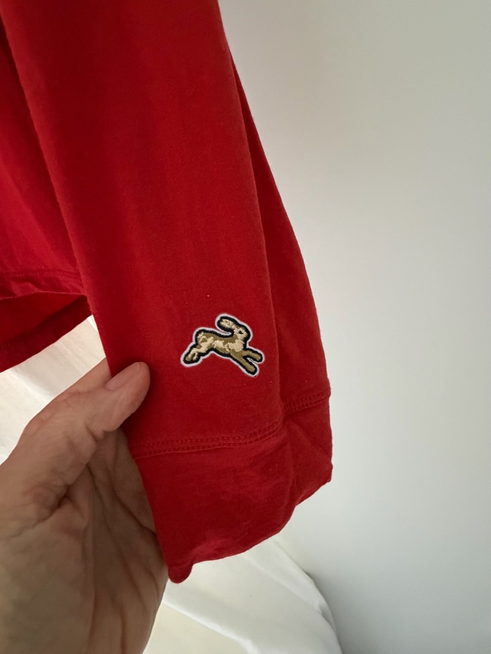 Tracksmith orange red Men's Crew Neck Shirt - Picture 2 of 8